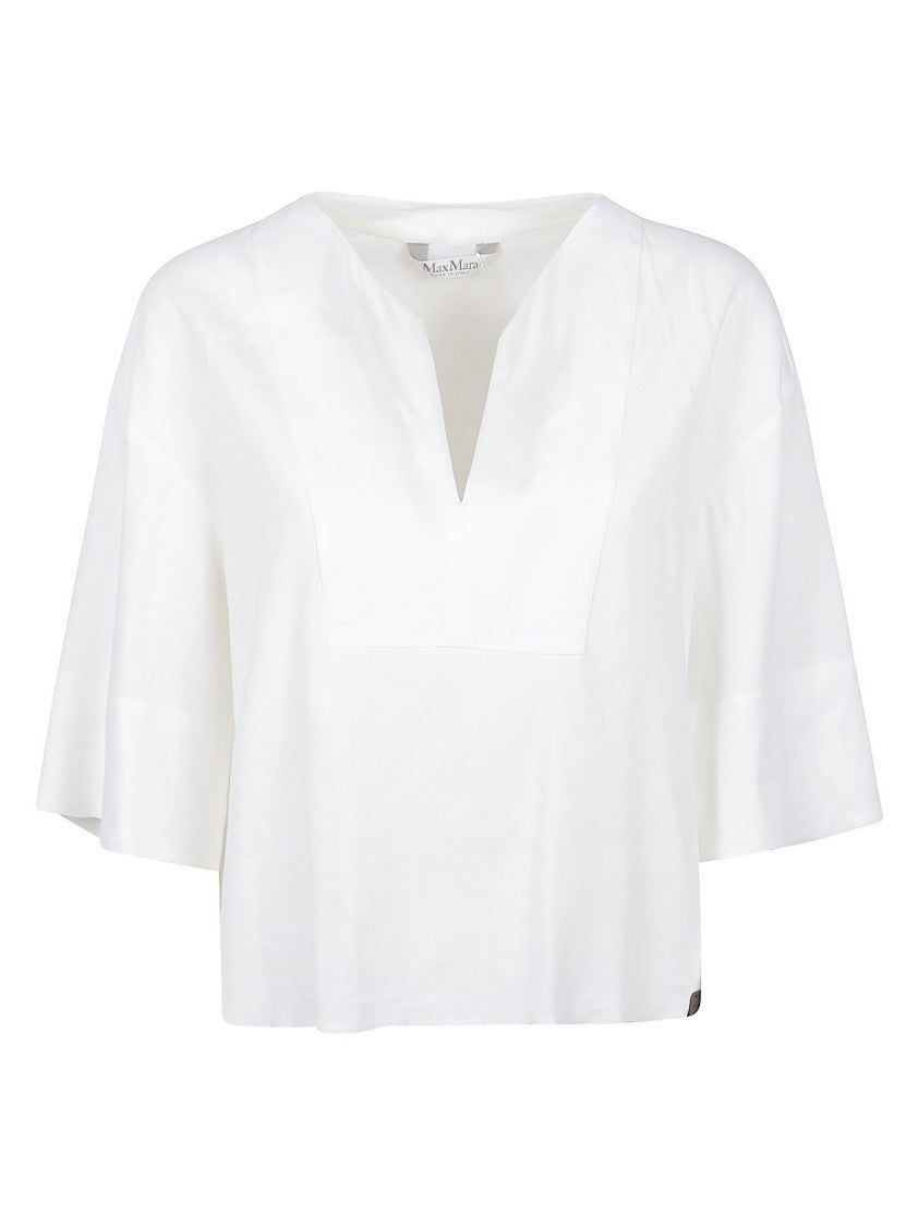Max Mara Minimalist White Short-Sleeved Top