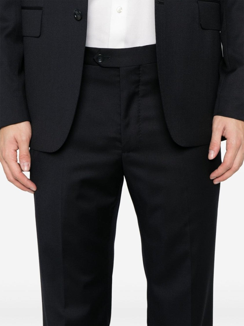 Tagliatore Blue Tailored Suit With Notched Lapels