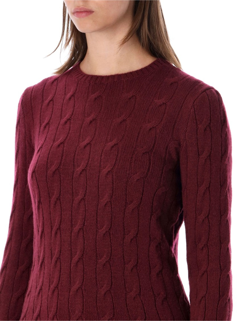 Polo Ralph Lauren Crewneck Cable Burgundy Cashmere Sweater