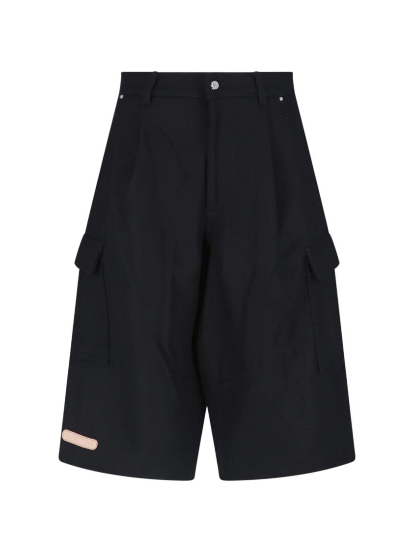 Pdf Black Embroidered Cargo Cotton Shorts