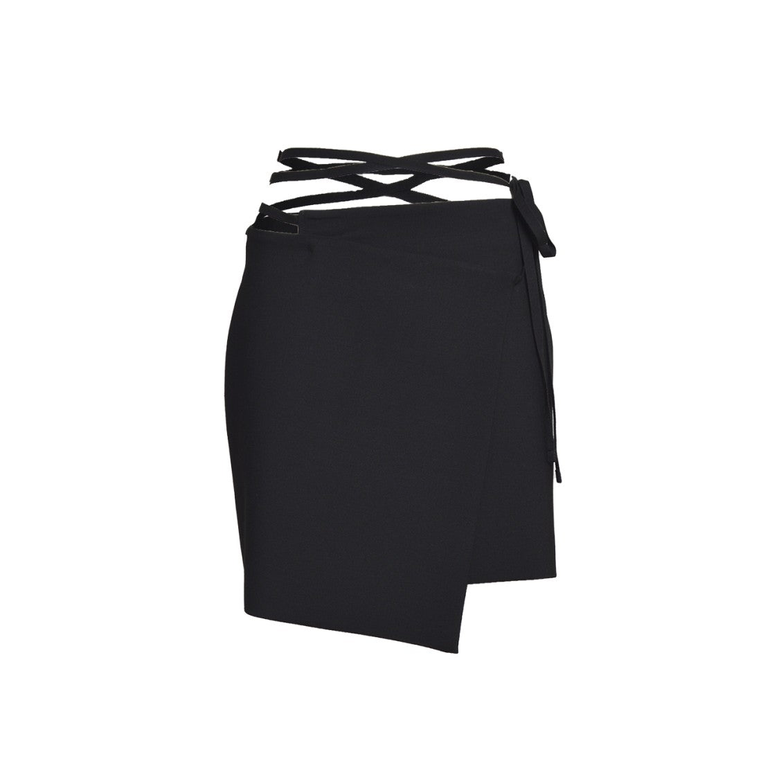 Sportmax Asymmetrical Black Mini Wrap Skirt