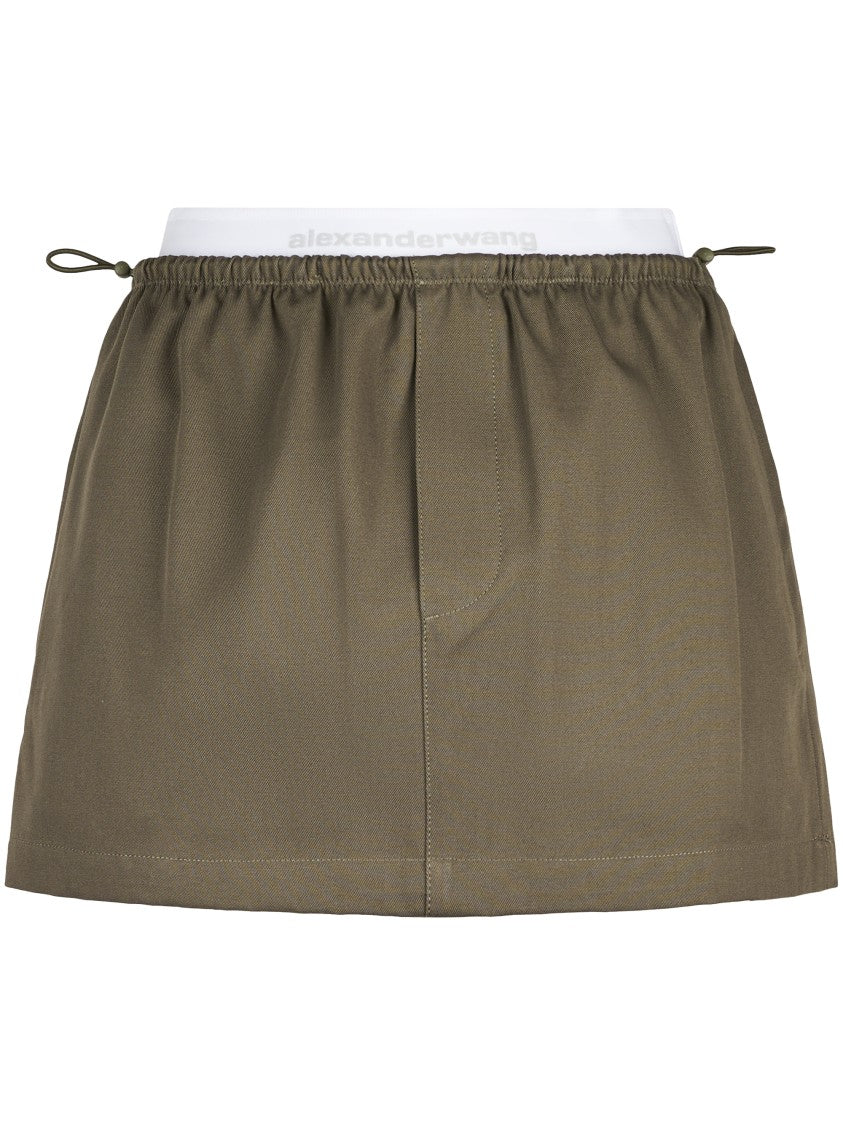 Alexander Wang Mid-Rise Mini Olive Green Skirt