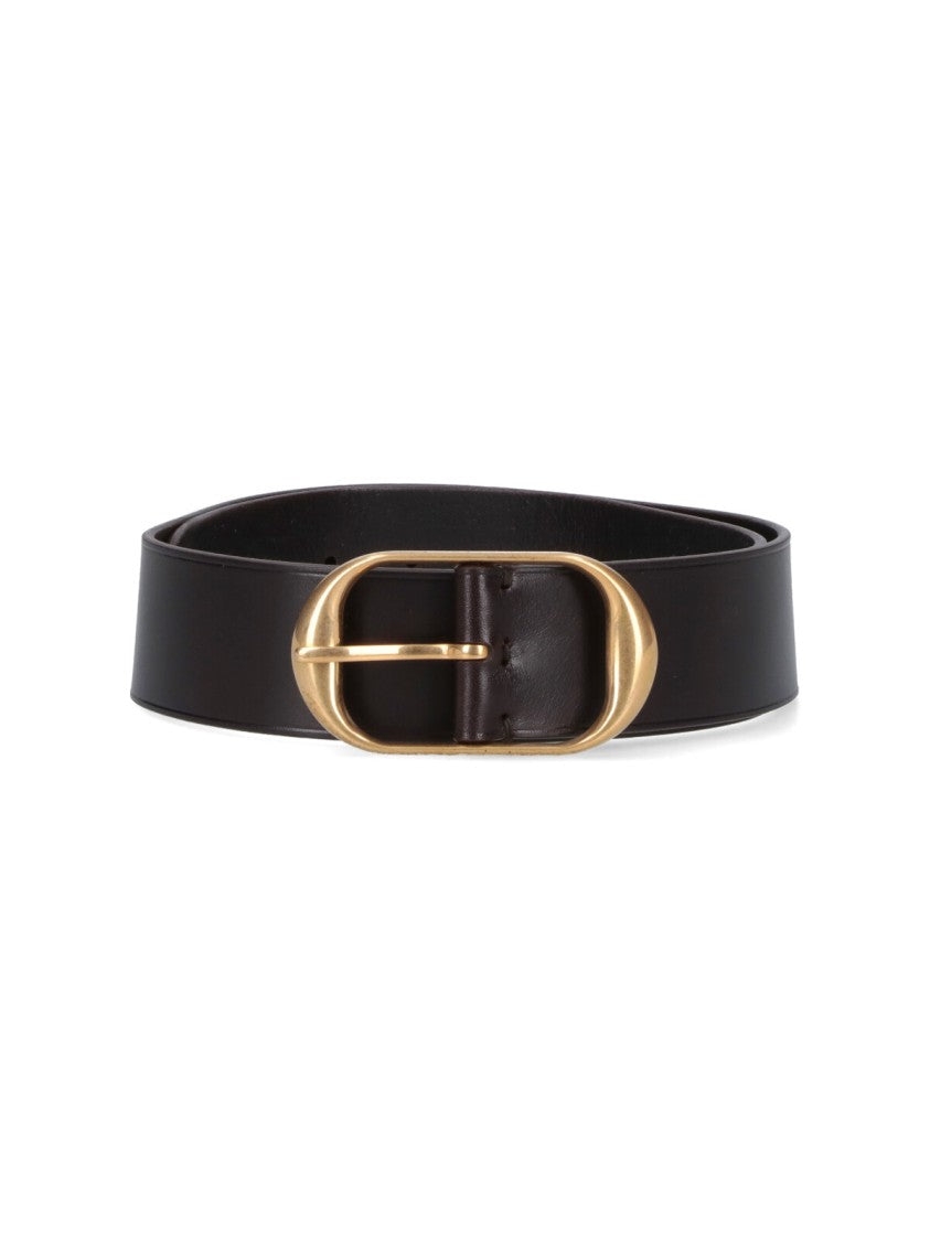 Nili Lotan Wide Dark Brown Leather Belt