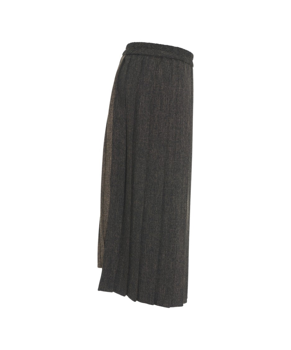 Kaos Asymmetrical Midi Skirt With Modern Pleats