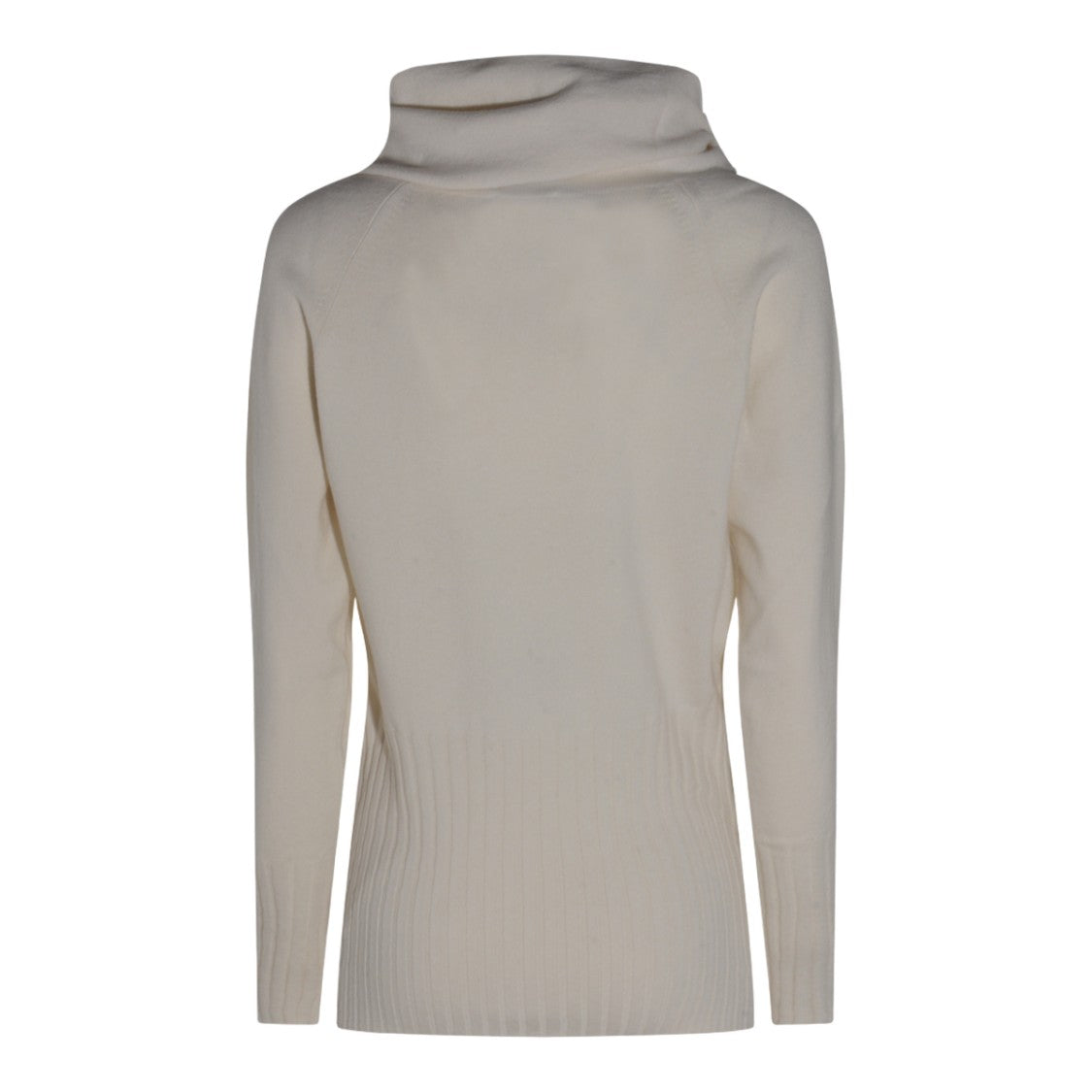 Malo Creamy Relaxed-Fit Turtleneck Sweater With Ribbed Details