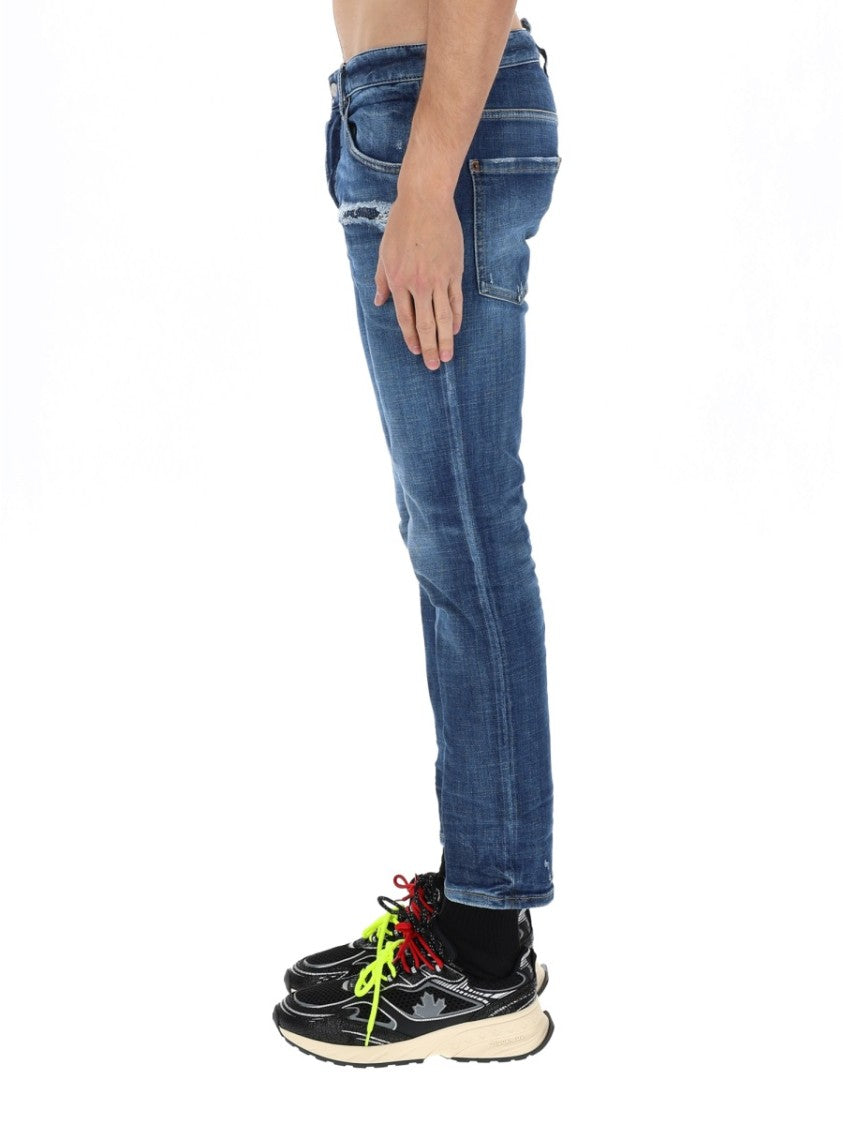 Dsquared2 Blue Skater Distressed Straight Jeans