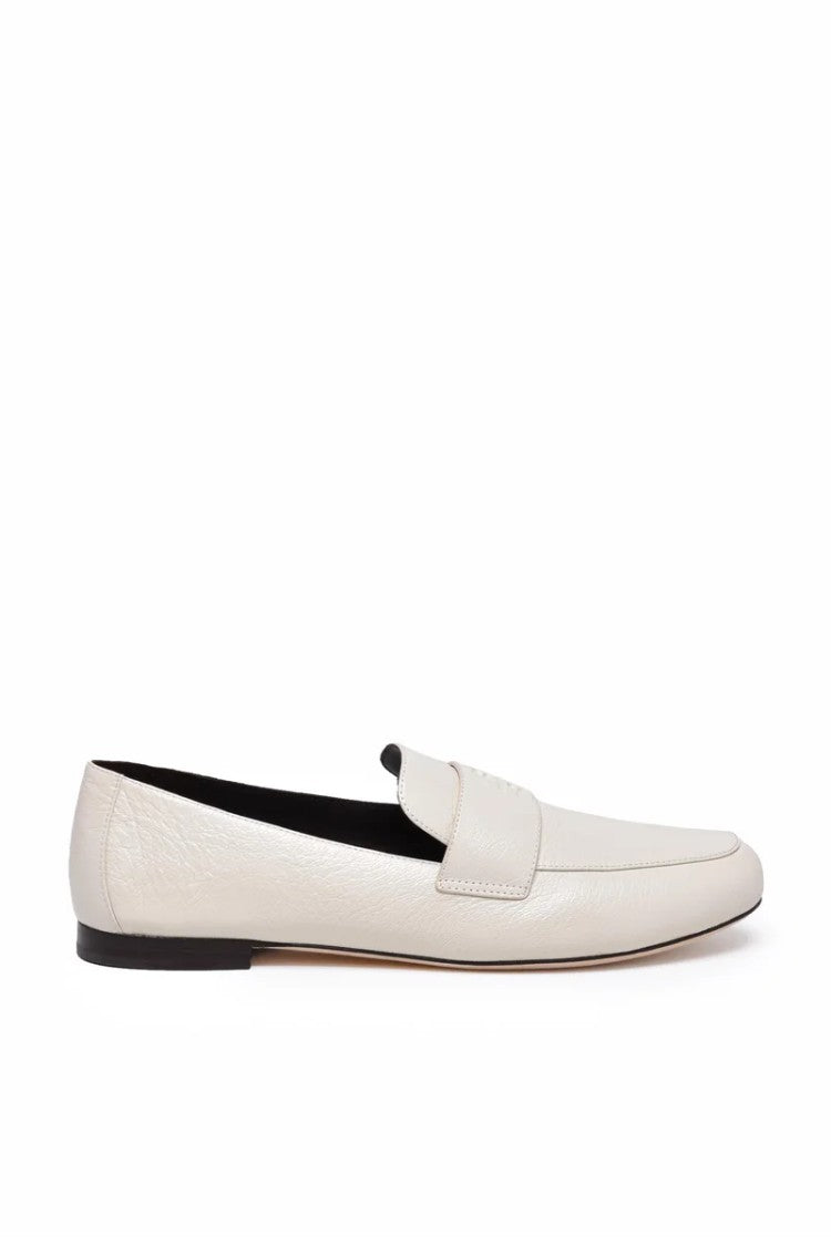 Tory Burch Refined White Leather Loafers With Silhouette