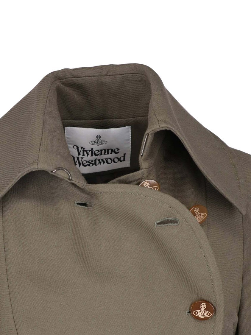 Vivienne Westwood Gale Taupe Wide Collar Cotton-Blend Jacket