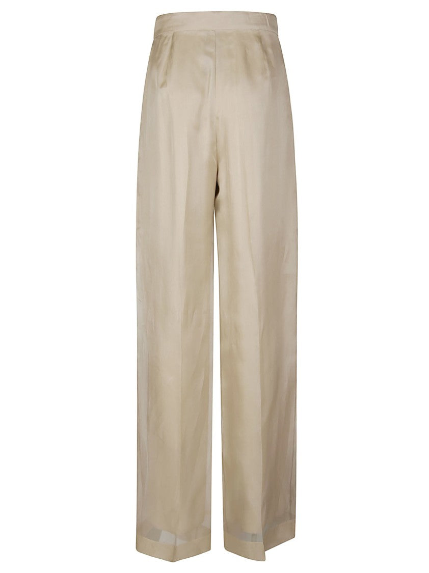 Max Mara Mxeolivi High Waist Wide Silk Pants