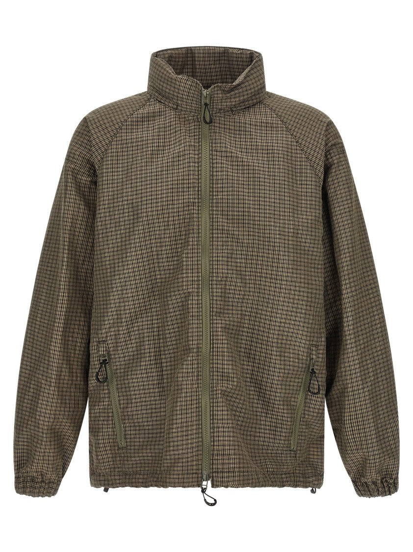 Comme Des Garçons Vichy Micro Check Linen Blend Anorak With Removable Hood