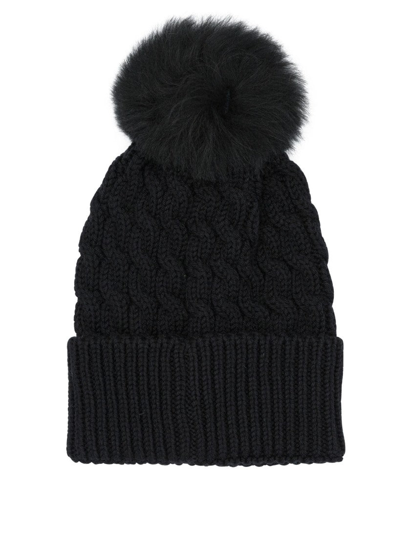 Moncler Grenoble Fitted Wool Beanie With Braided Design