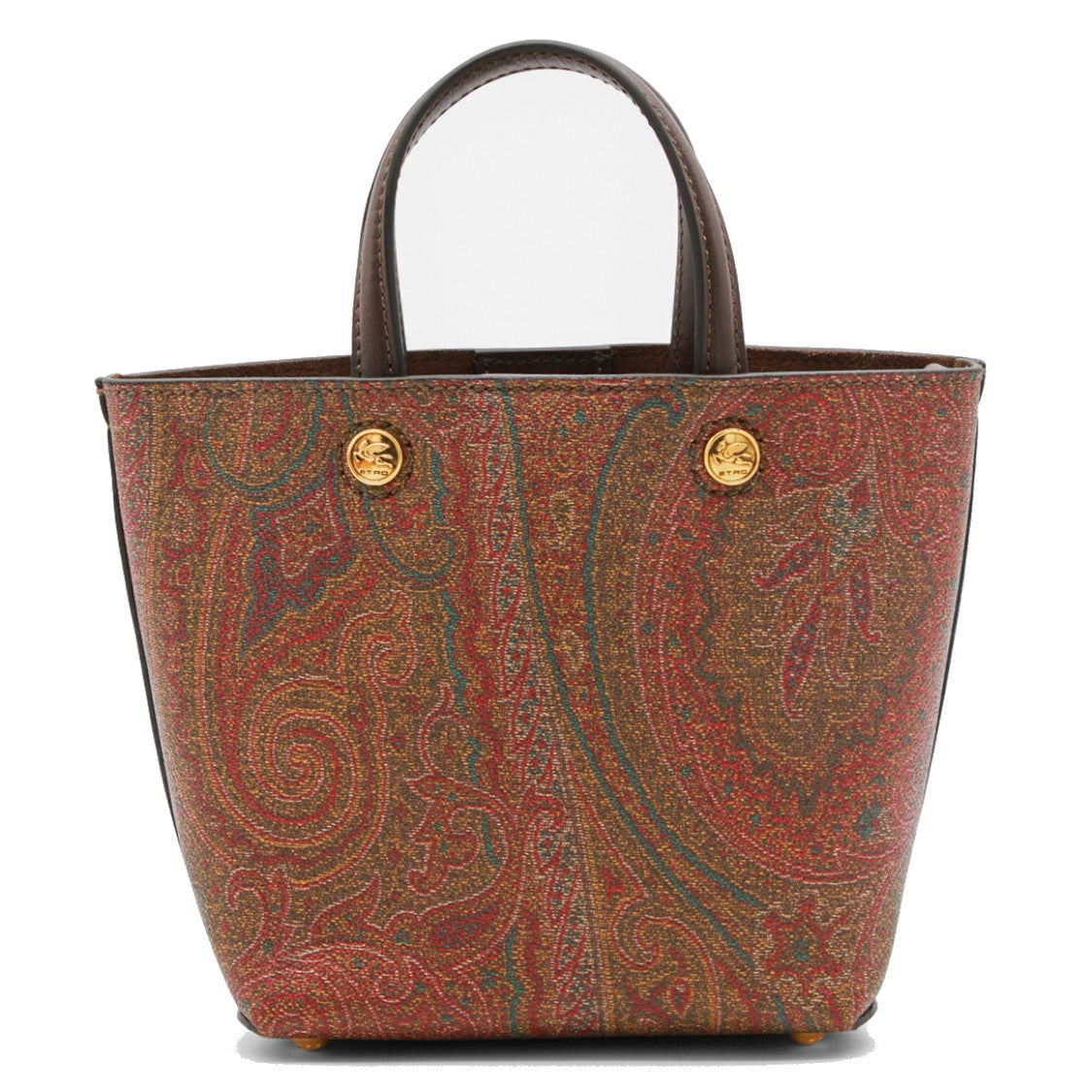 Etro Structured Tote Bag With Paisley Pattern And Gold Accents