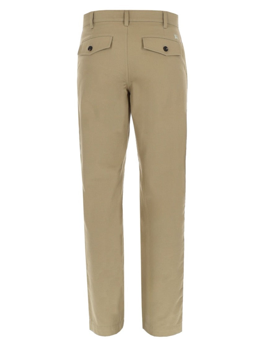 Burberry Neutrals Arthur Straight-Leg Flap Trousers
