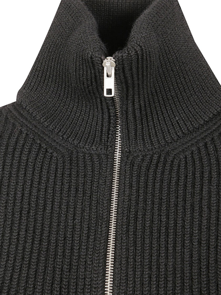 Maison Margiela Ribbed Knit Sweater With High Collar
