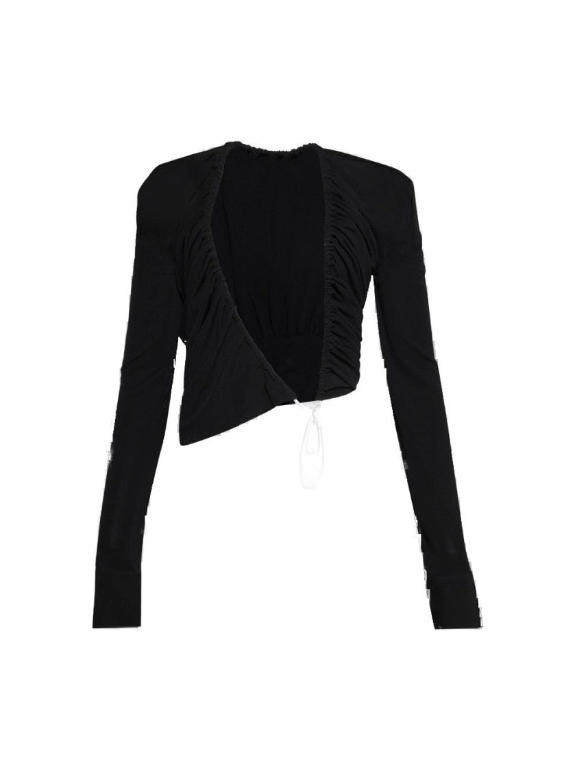 Christopher Esber Lavalliere Draped Jersey Top Black