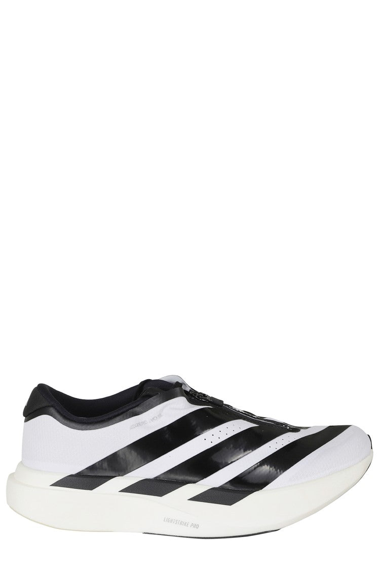 Adidas Originals White Black Adizero Zip Closure Polyester Sneakers