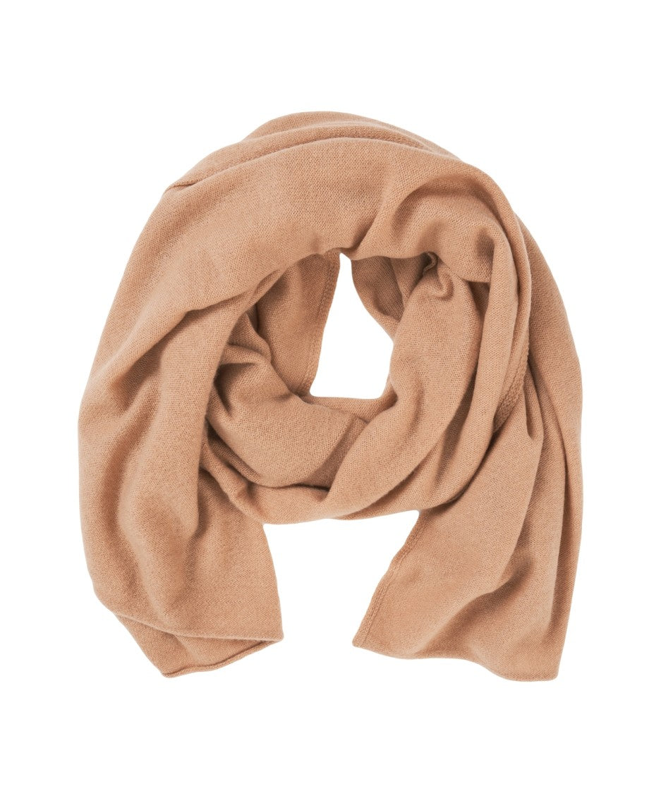Crush Cashmere Scarf In Elegant Beige With Fine Knit Texture