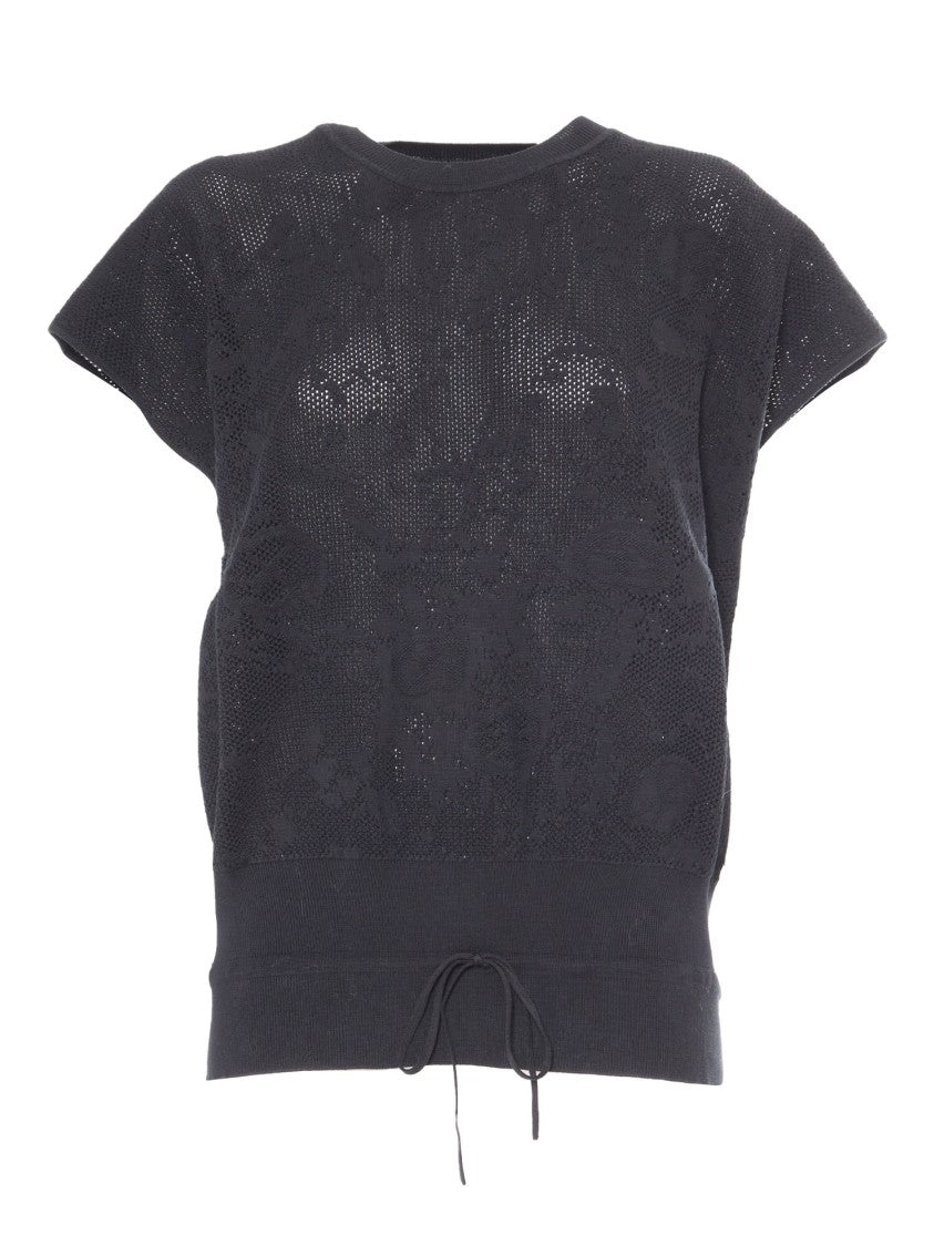 Fabiana Filippi Cotton Jacquard Crewneck Vest