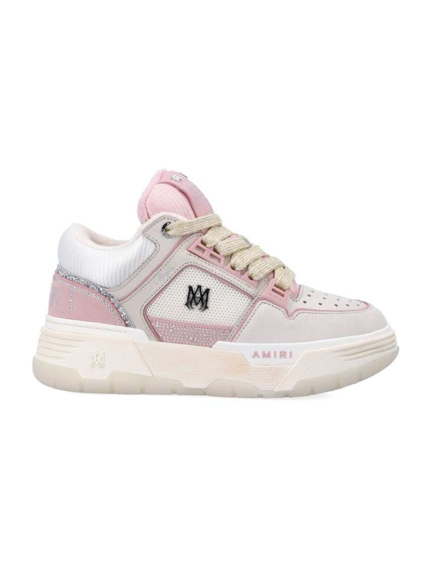 Amiri Crystal-Embellished Low-Top Sneakers With Star Perforations