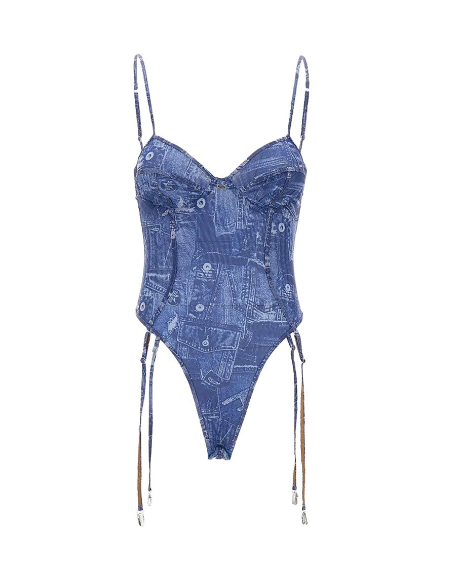 Diesel Bridget-Dnm Indigo Corset-Inspired Bodysuit