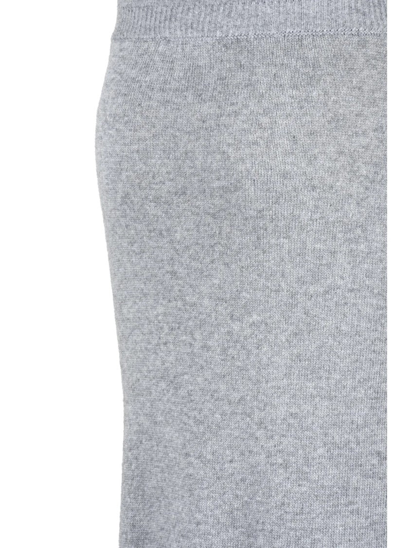 Ermanno Scervino Long Knit Skirt With Elegant Side Slit And Ribbed Hem