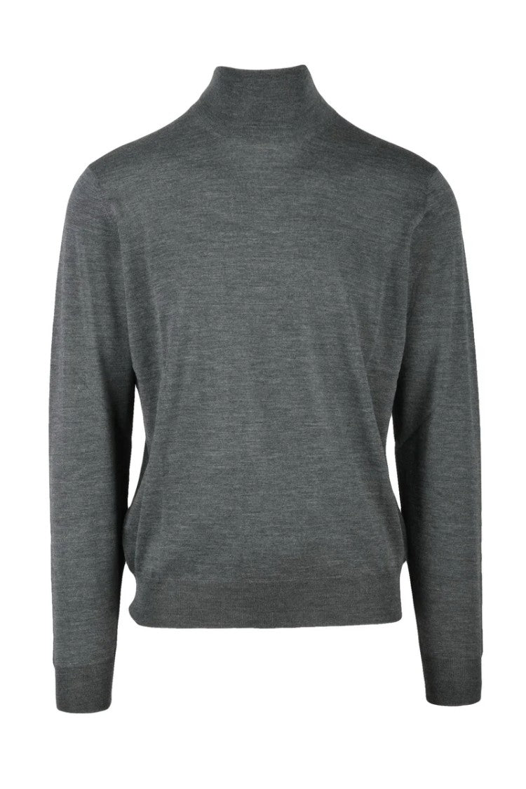 Filippo De Laurentiis Grey Merino Wool Men's Merino Wool Turtleneck