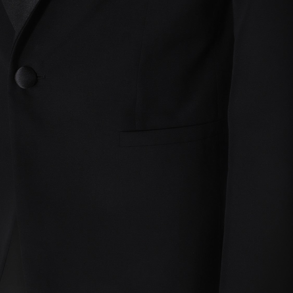 Givenchy Single-Breasted Black Virgin Wool Blazer With Satin Inserts