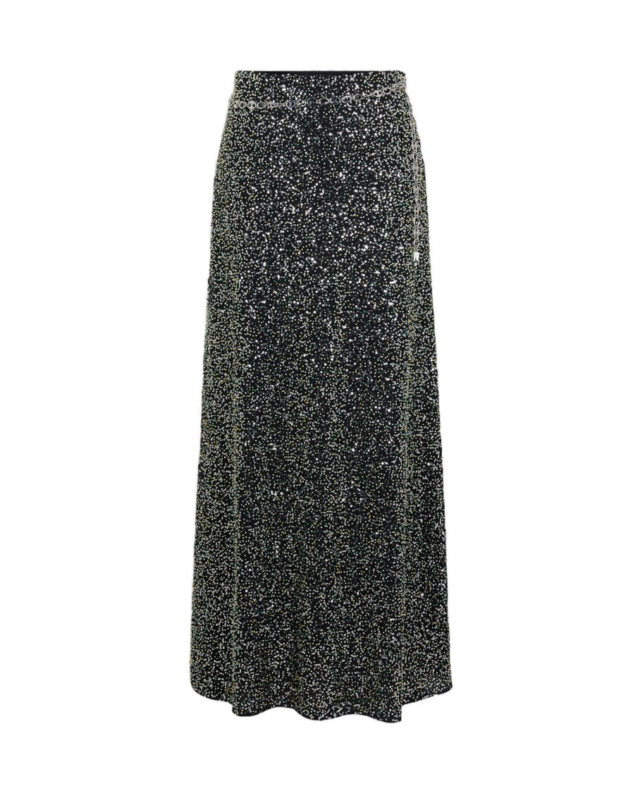 Rabanne Flowing Maxi Skirt With Intricate Appliques