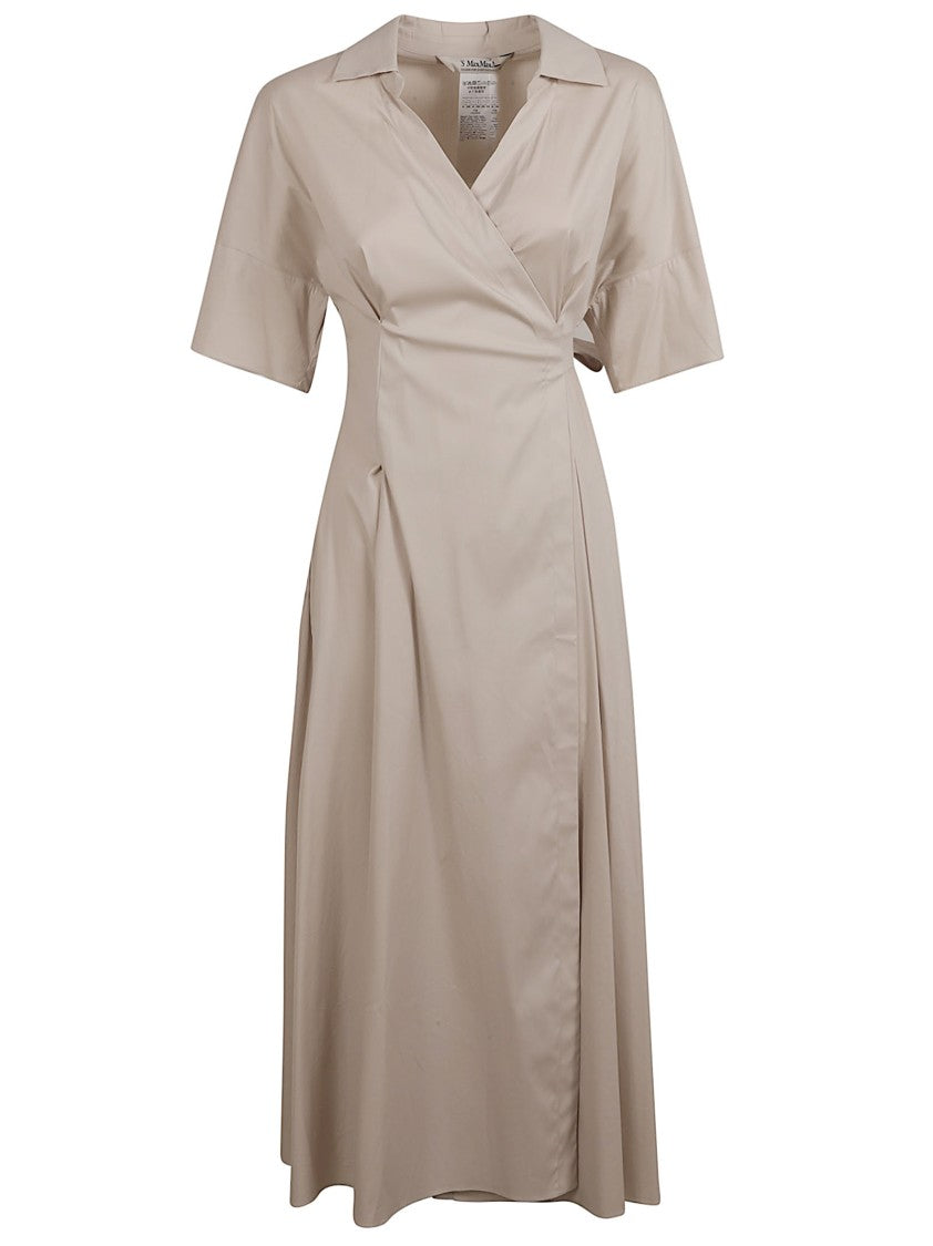 Max Mara Wrap Midi Dress With Tie Belt