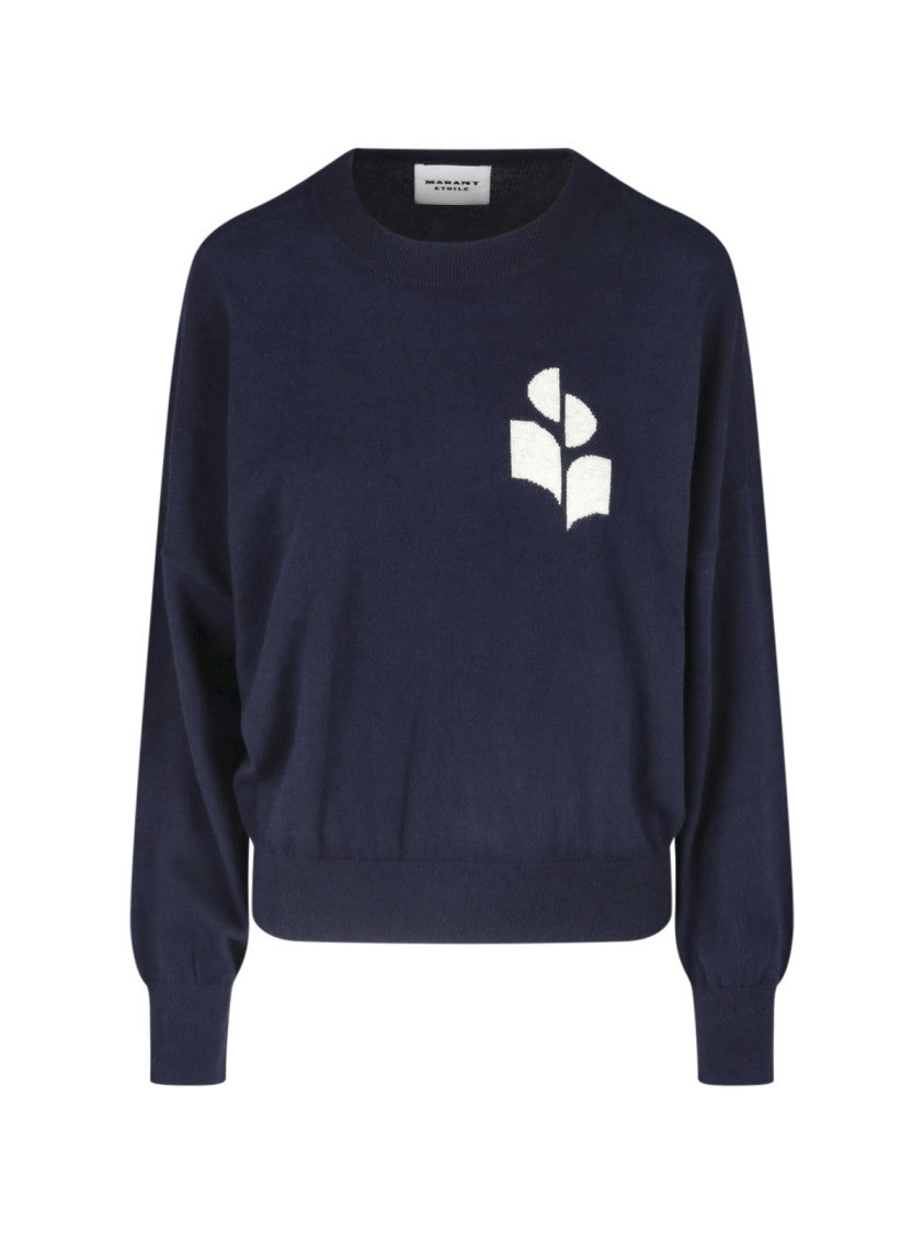 Isabel Marant Étoile Cropped Navy Knit Sweater