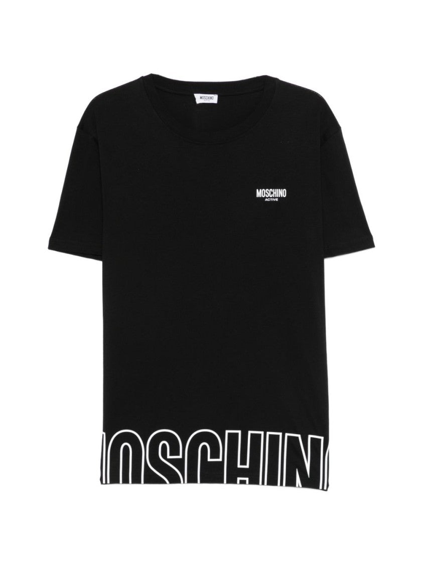 Moschino Black Cotton Logo T-Shirt