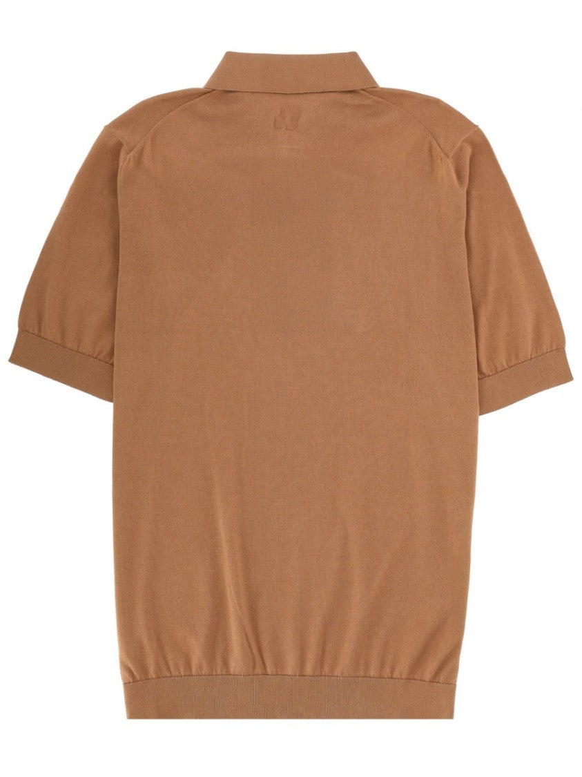 Lardini Solid Cotton Ribbed Cuffs Polo Shirt