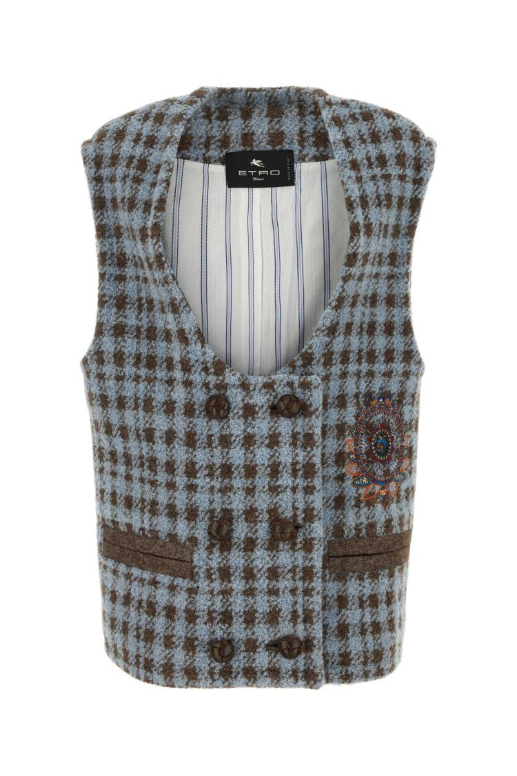 Etro Embroidered Wool Blend Vest