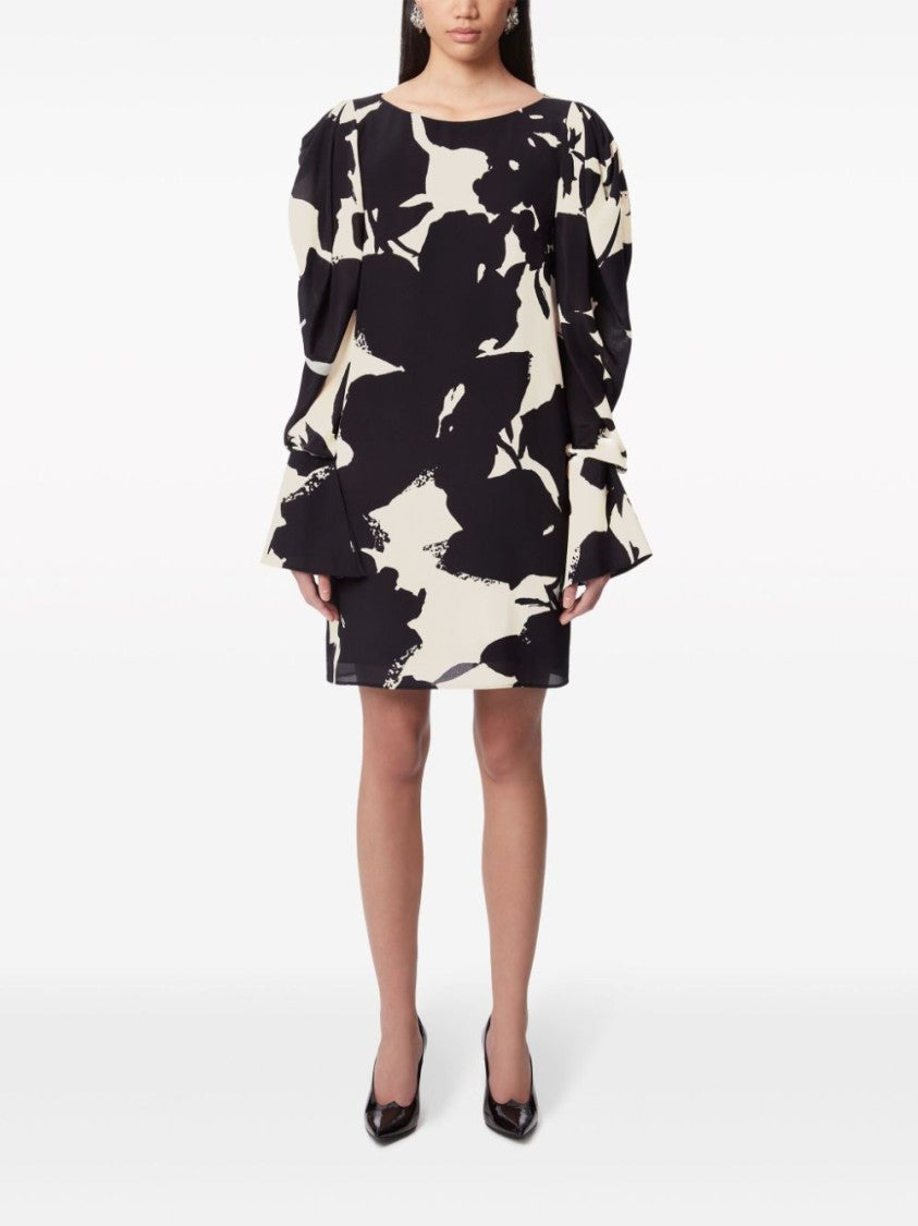 Nina Ricci Abstract Print Silk Twill Shift Dress