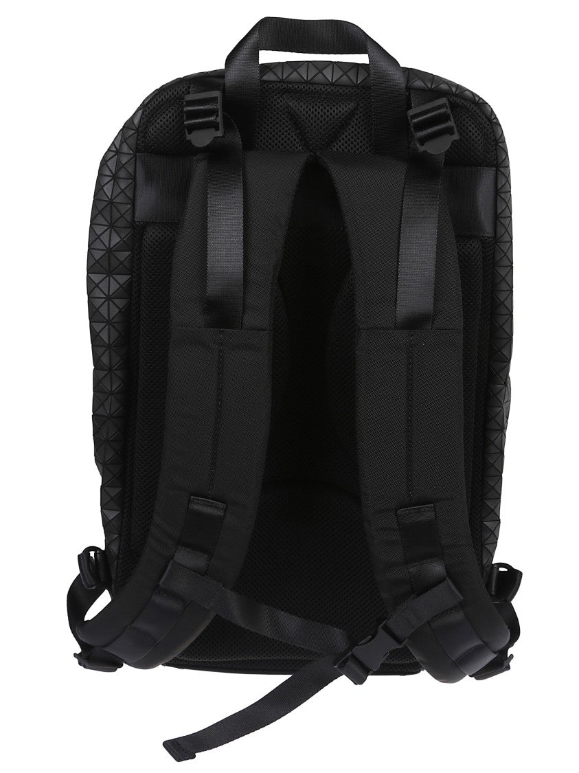 Bao Bao Issey Miyake Geometric Patterned Black Leather Backpack
