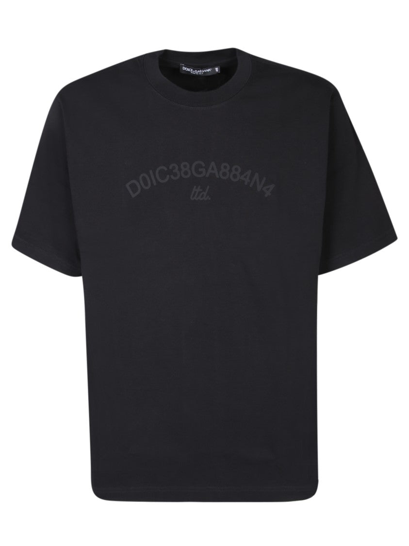 Dolce & Gabbana Roundneck T-Shirt With Contrasting Logo Print And Short Sleeves