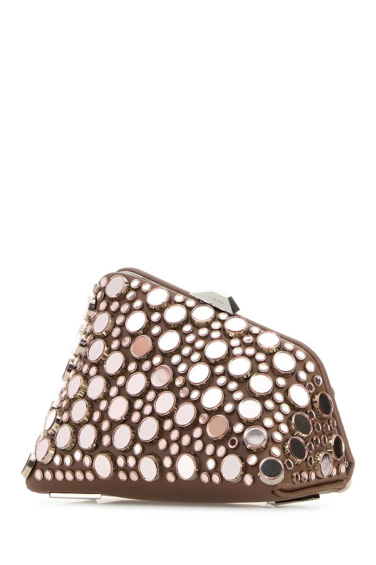 The Attico Embellished Leather Midnight Clutch