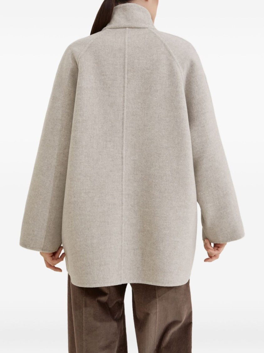 Brunello Cucinelli Double-Breasted Tailored Coat With Stand-Up Collar