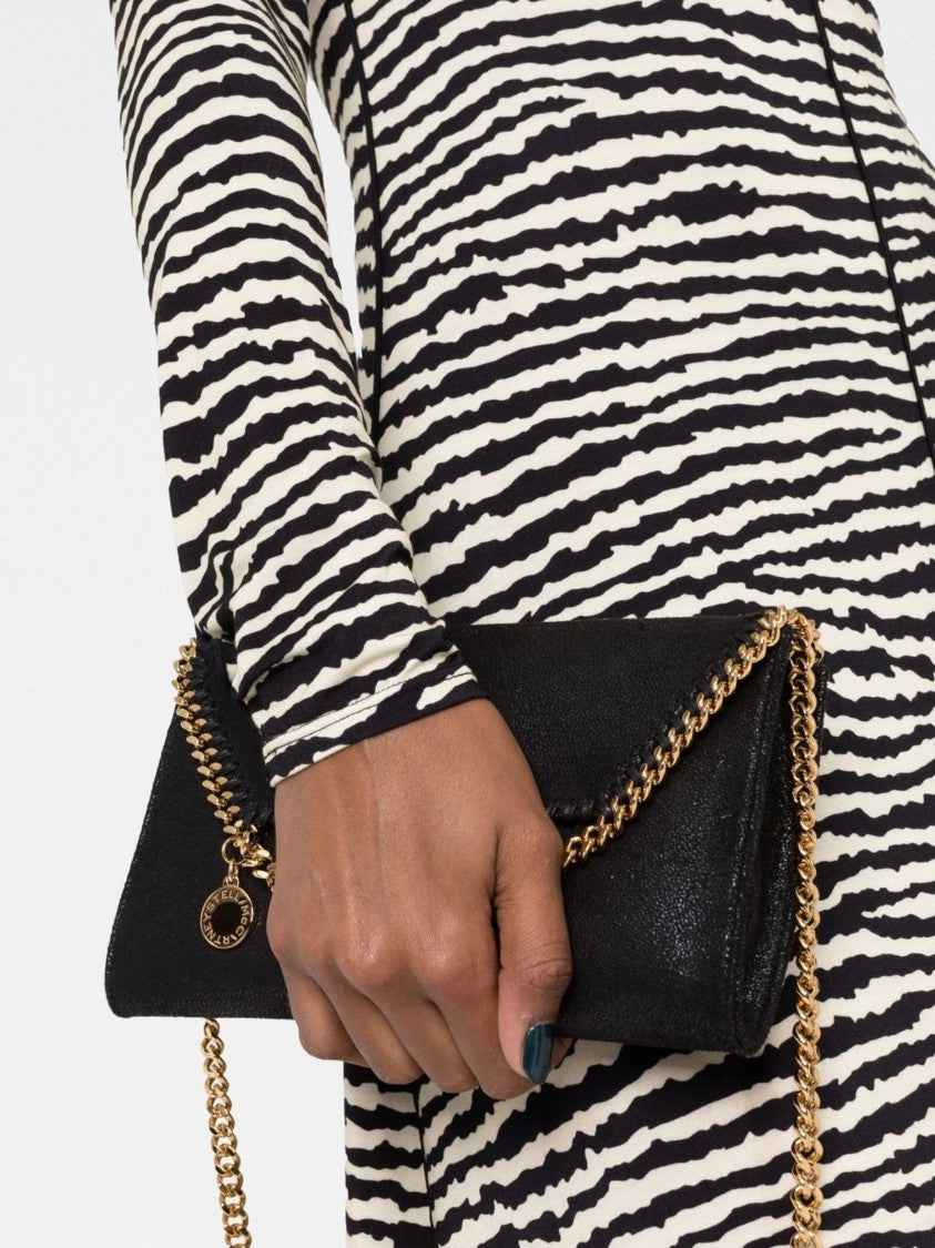 Stella Mccartney Black Falabella Wallet Chain Satchel