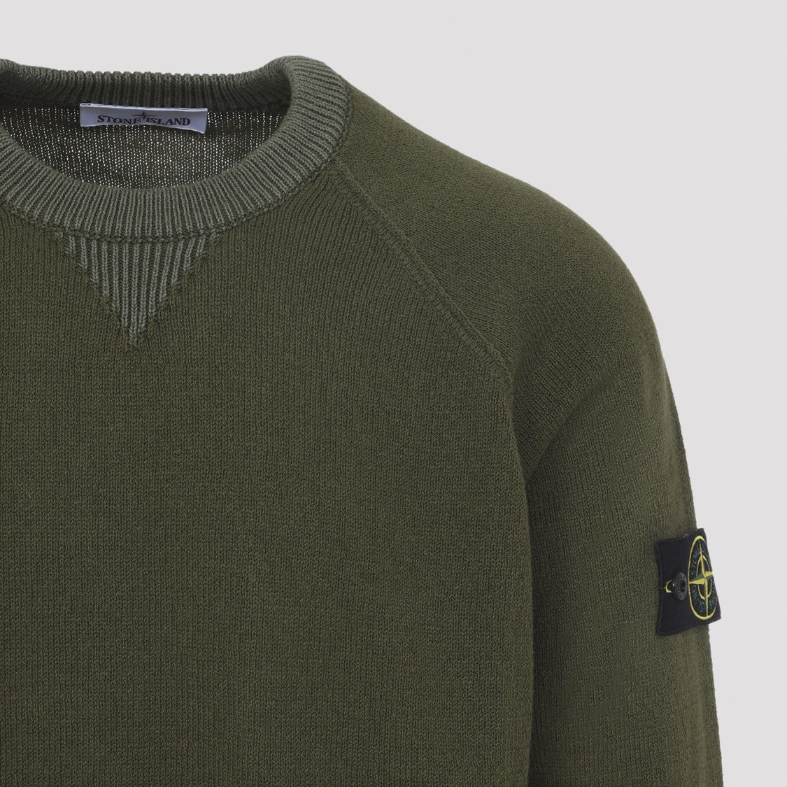 Stone Island Crewneck Sweater With Ribbed Cuffs