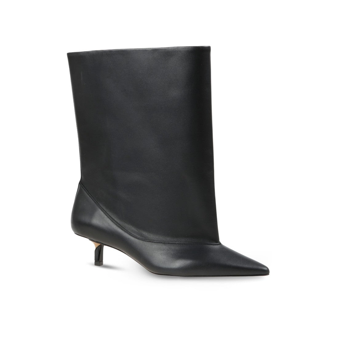 Jacquemus Sleek Smooth Leather Stivali With Woven Heel
