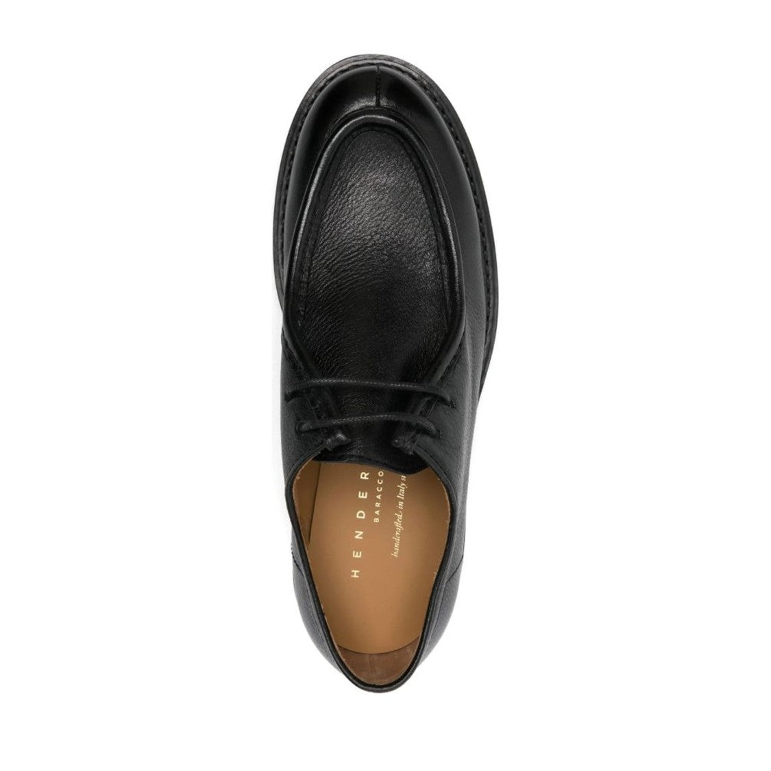 Henderson Black Deer Leather Lace-Up Closed-Toe Flats