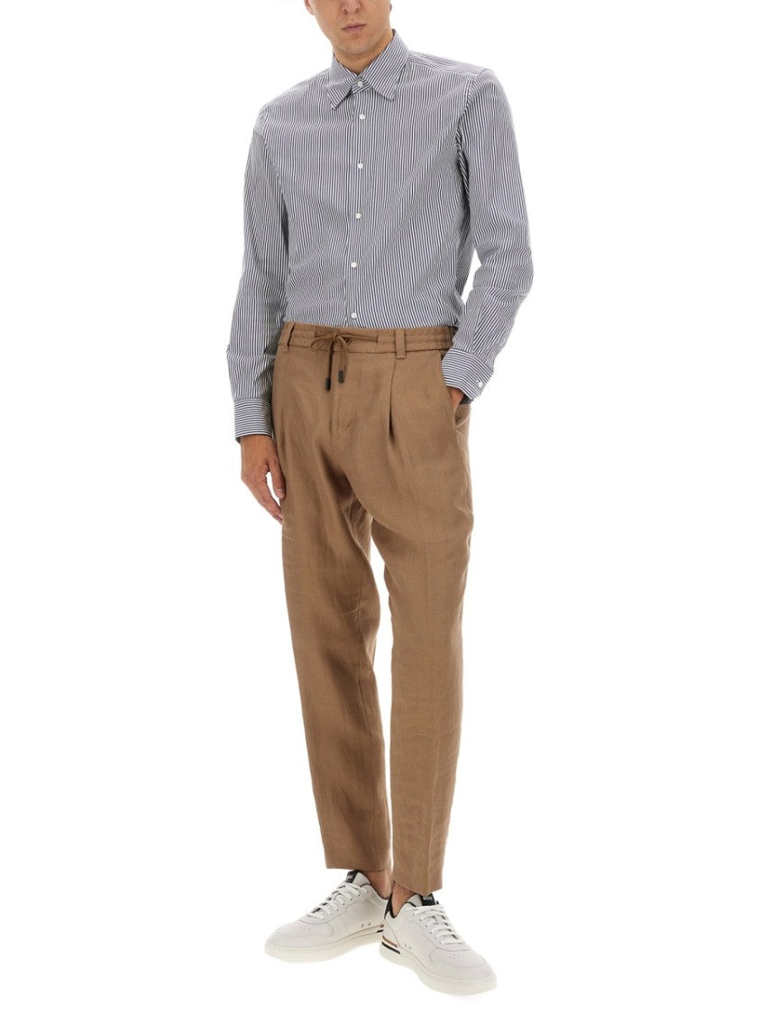 Boss Camel Classic Striped Button-Down Boss Shirt