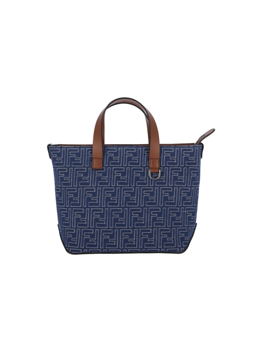 Fendi "Ff" Small Bora Tote Bag Blue