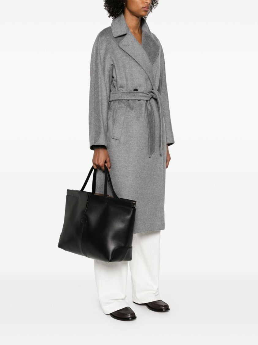 Tod's Black Gold Clasp Removable Pouch Tote