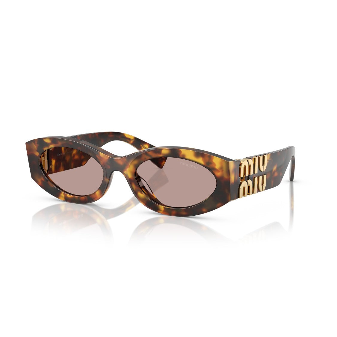 Miu Miu 0Mu 11Ws Tortoiseshell Oval Sunglasses