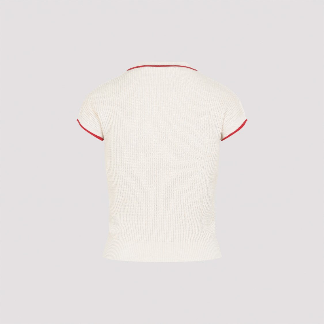 Valentino Ribbed Knit Sweater With Classic Collar And Bow Detail