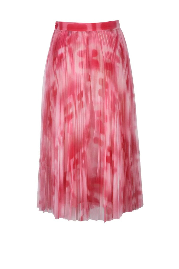 Elisabetta Franchi Pleated Tulle Skirt - Fuchsia