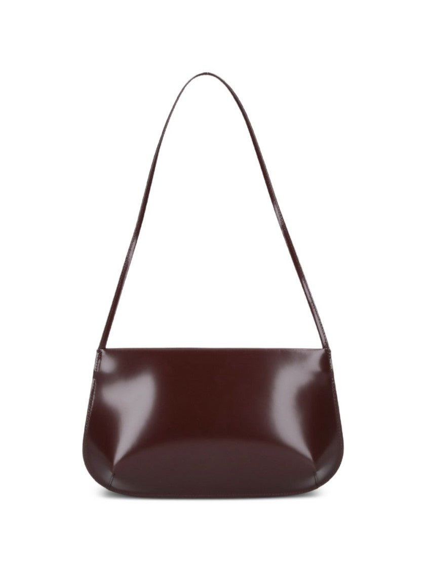 Fane Bra Glossy Elongated Rectangular Leather Shoulder Bag