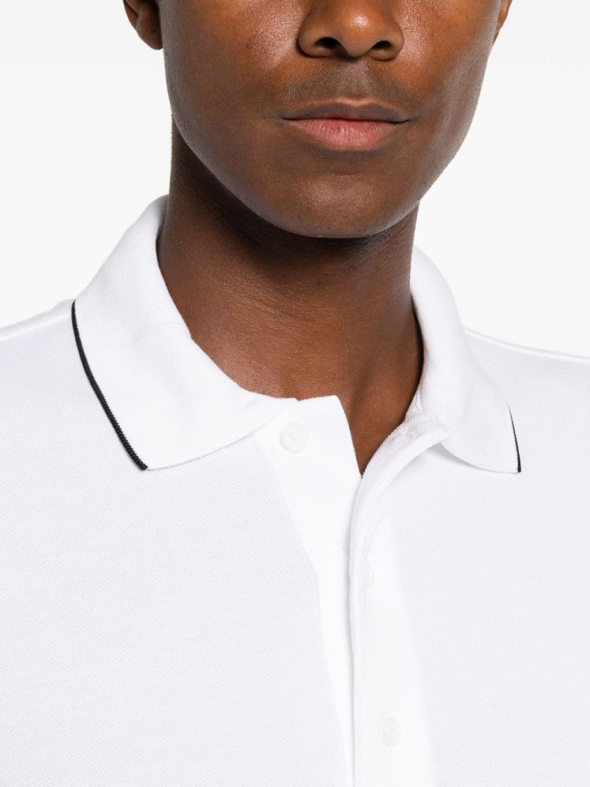 Tom Ford Short-Sleeve Subtle Black Piping Polo Shirt
